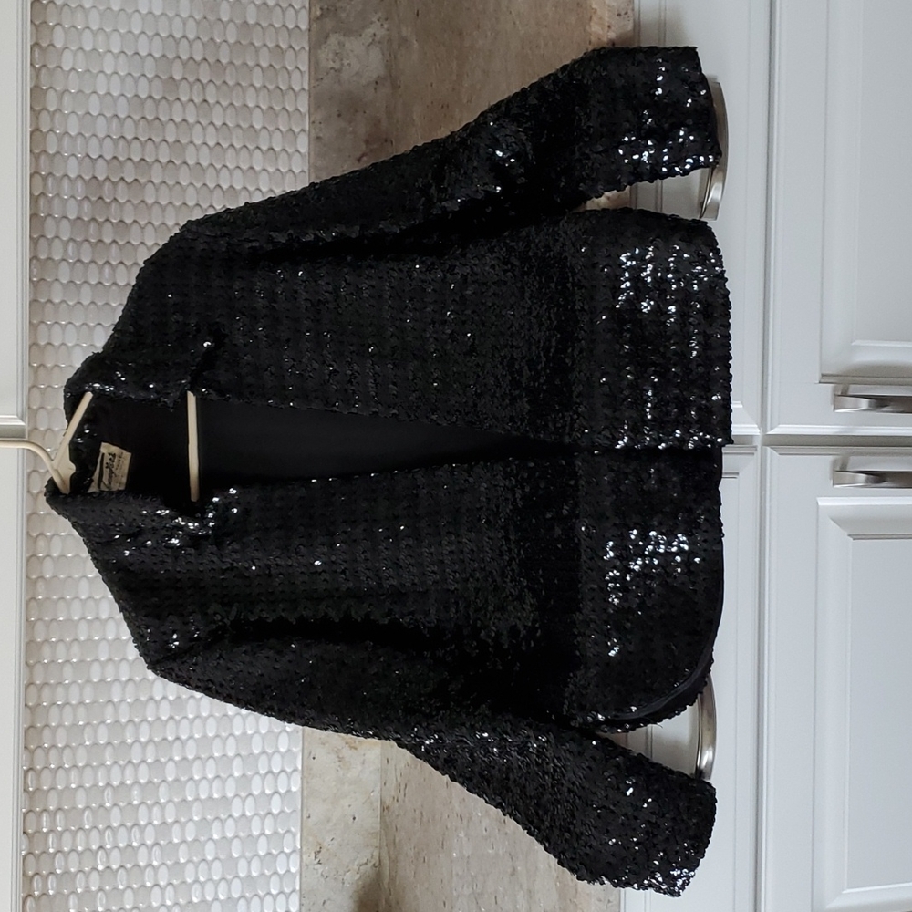 Black Sequin Jacket Size Small